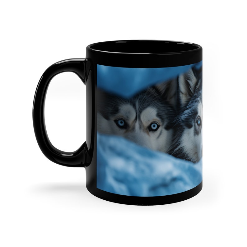 Husky Tundra Titans Coffee Mug, Northern Companions Tea Cup, Arctic Guardians, Glacial Wolves, Snowfall Squads, Snowing Blizzard Brigades image 2