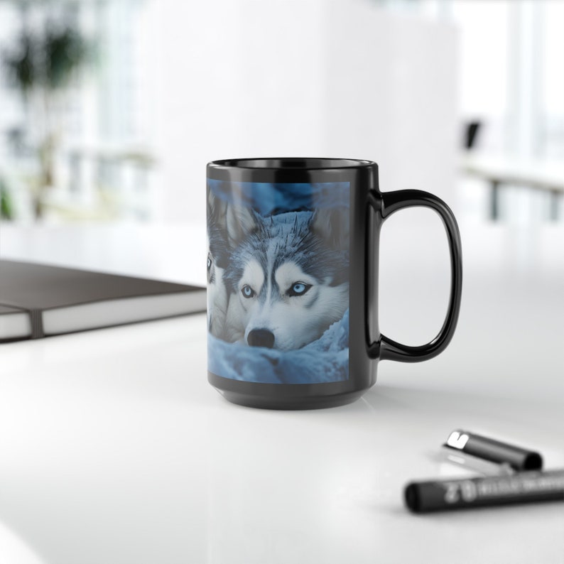 Husky Tundra Titans Coffee Mug, Northern Companions Tea Cup, Arctic Guardians, Glacial Wolves, Snowfall Squads, Snowing Blizzard Brigades image 6