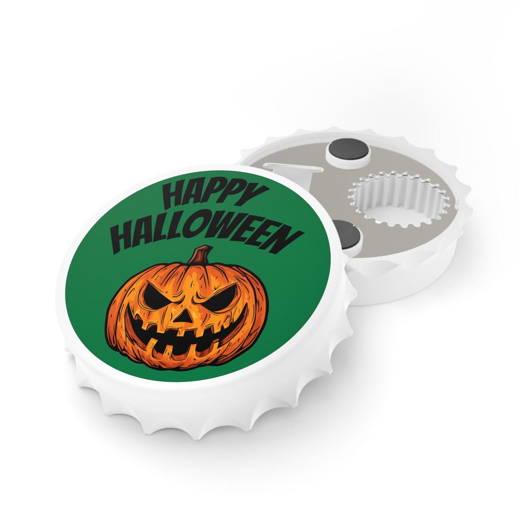 Spooky Jack O' Lantern Pumpkin Magnetic Bottle Opener: Happy Halloween ...