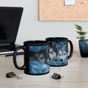 Husky Tundra Titans Coffee Mug, Northern Companions Tea Cup, Arctic Guardians, Glacial Wolves, Snowfall Squads, Snowing Blizzard Brigades image 1