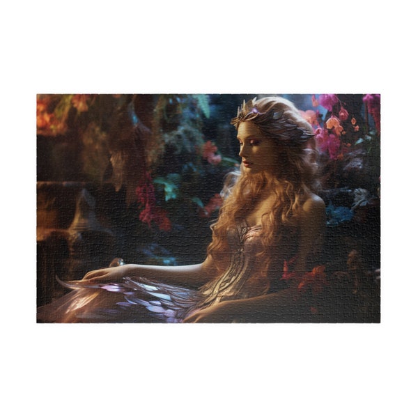 Fantasy Elvish Mermaid Morphed Magical Princess Maiden Botanical Sea Realm 1014-Piece Jigsaw Puzzle Relaxing Pastime Hobby Housewarming Gift
