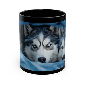 Husky Tundra Titans Coffee Mug, Northern Companions Tea Cup, Arctic Guardians, Glacial Wolves, Snowfall Squads, Snowing Blizzard Brigades image 3