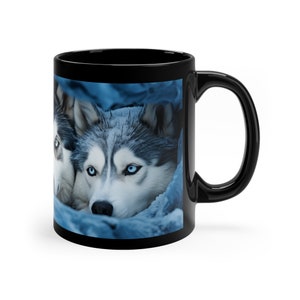 Husky Tundra Titans Coffee Mug, Northern Companions Tea Cup, Arctic Guardians, Glacial Wolves, Snowfall Squads, Snowing Blizzard Brigades image 4