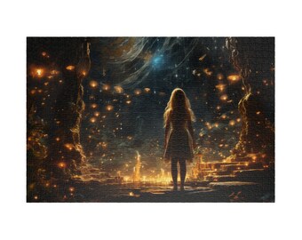 Fantasy Realm Forbidden Caves Underground Exploration Fae Woman Brain Tease 1014-Piece Jigsaw Puzzle Relaxed Pastime Hobby Housewarming Gift