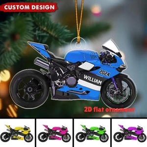 Personalized Motorcycle 2D Flat Ornament, Gift For Motorcycle Lovers