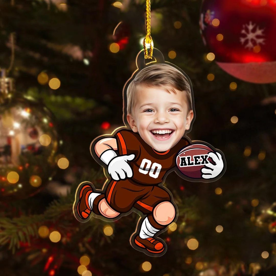 Football Player Jersey Christmas Ornament - Memories Made Custom