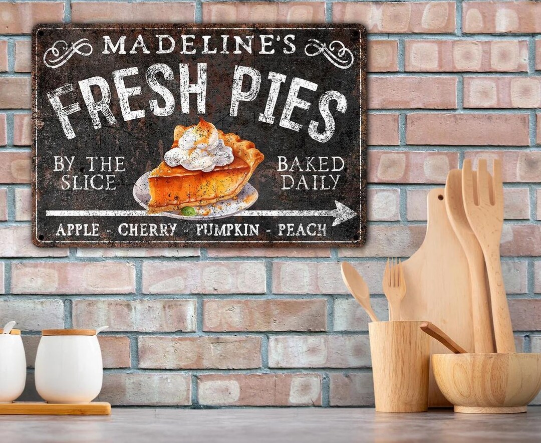 Personalized Fresh Pies Metal Sign: Custom Thanksgiving Fall Decor - Etsy