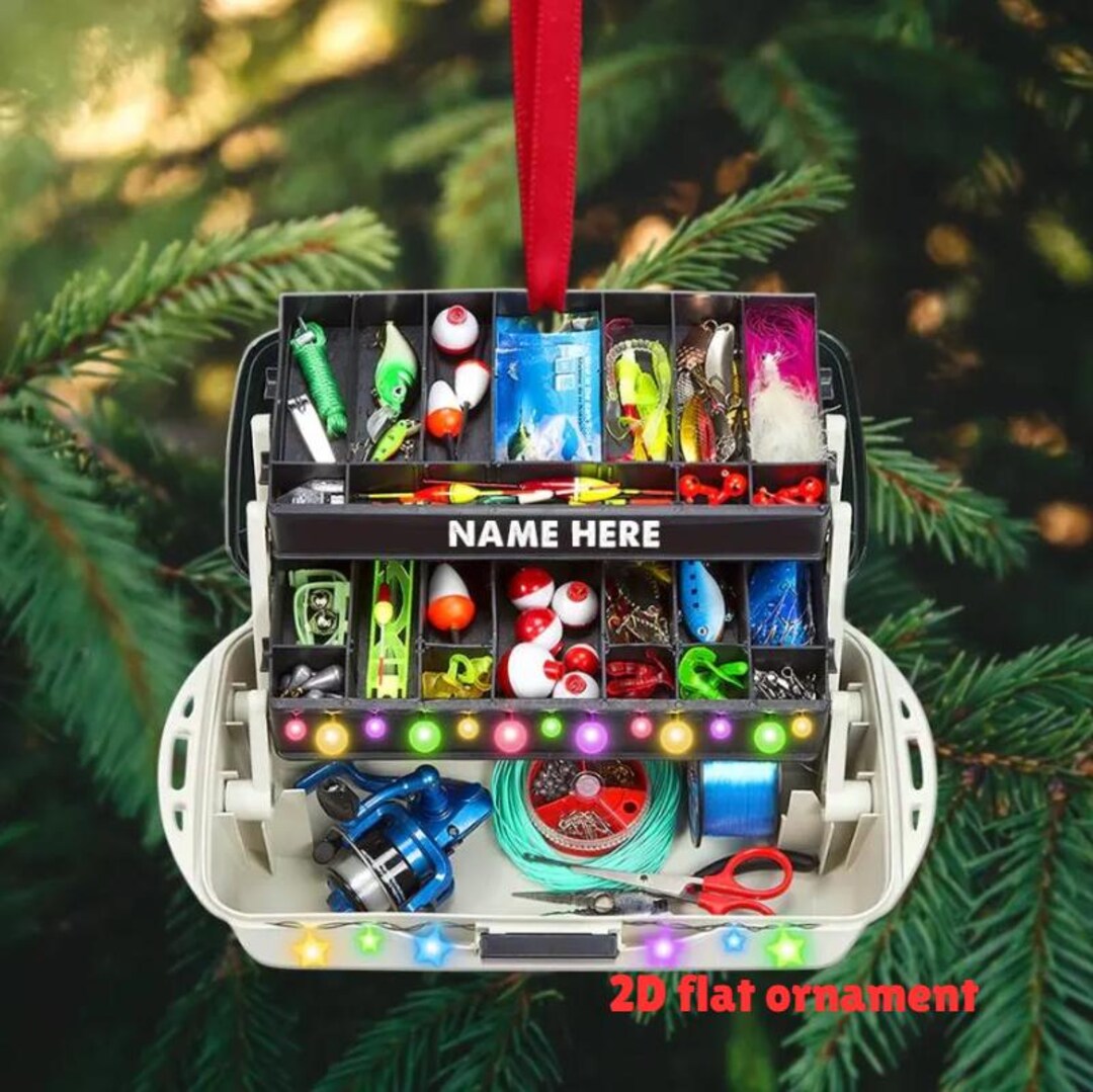2D Acrylic Fishing Tackle Box Ornament: Fisherman Gift - Etsy