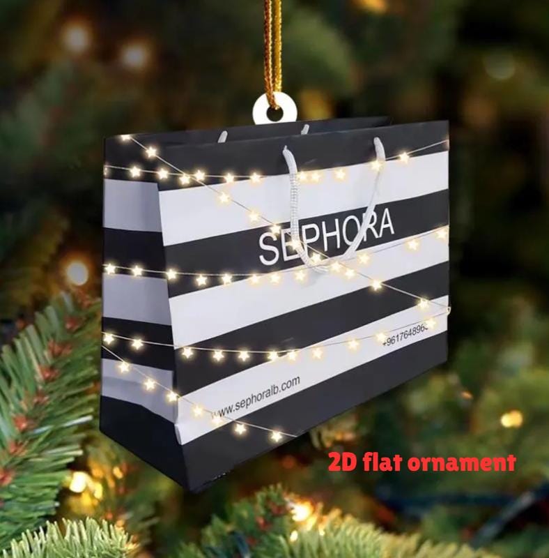 SEPHORA Box 2D Flat Ornament, Miniature BOX Ornaments, Christmas gift, Family Keepsake, Xmas Ornament, SEPHORA mini gift, 2D Flat Ornament