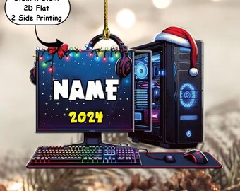 Custom Name Computer Programmer Acrylic Ornament: Double-Sided Printing