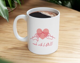 Made with love mug | Valentine’s Day gift | knitting lovers | knitting mugs | gifts for her | gifts for him