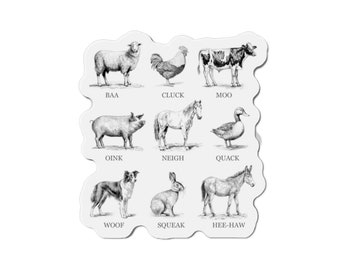 Farm animal magnets, country magnets, farm life magnets, animal magnets