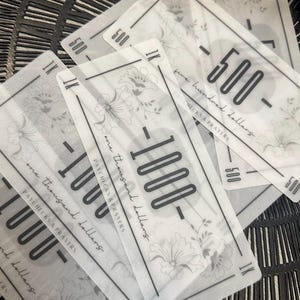 Matter Pergament-Platzhalter | Bargeld Umschlag Prop Geld Bündel | 3er-Set | 100 | 500 | 1000 | 5000 | BEZAHLT | BLANK