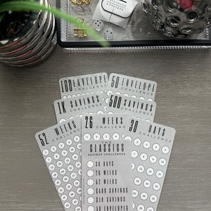 The Classics Savings Challenges Trackers, Bundle, Laminated, A6 Personal