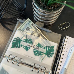 Custom A6 Cash Envelope: Monstera Leaf Design