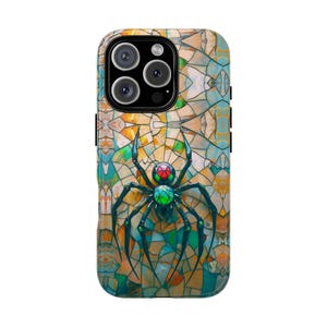 Stained Glass Spider iPhone Case: Gothic 3D Artwork Tough Case