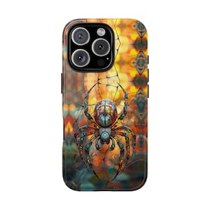 Stained Glass Spider iPhone Case: 3D Gothic Artwork