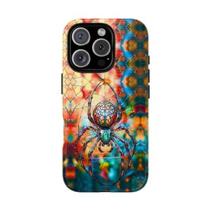 Stained Glass Spider iPhone Case: 3D Gothic Insect Art