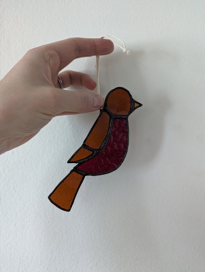 Stained Glass Robin Suncatcher image 2