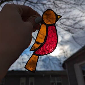 Stained Glass Robin Suncatcher image 1