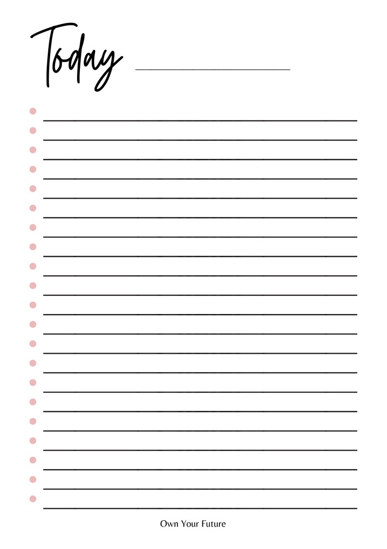 A5 Today To-do List Printable for Productive Days A5 Today to Do List