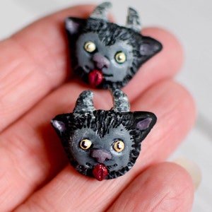 Cute Krampus Holiday Earrings, Krampus Earrings, Christmas Monsters, Creepmas, Christmas Halloween, Scary Christmas Earrings, Christmas