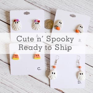 Cute N&#39; Spooky Halloween Ready to Ship Earrings, Halloween Earrings, Spooky Earrings, Cute Earrings, Spooky Season