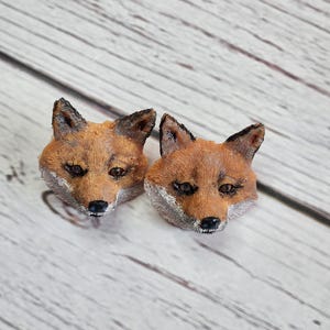 Fox Stud Earrings, Fox Face, Fox Earrings, Cute Fox, I love Foxes, Polymer Clay Fox, Sculpted Fox, Fox Decor, Fox Gift, Fox ears, Fox mask