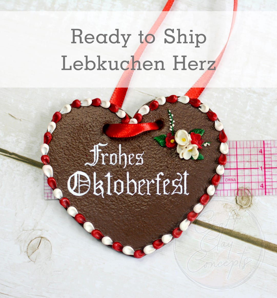 Ready to Ship Oktoberfest Heart, German Gingerbread, Lebkuchen Herz ...