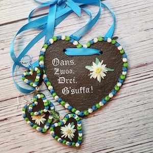 Edelweiss Flower Oktoberfest Necklace and Earring Set, Oktoberfest Jewelry, Wedding Jewelry, Edelweiss Brooch, Edleweiss Necklace