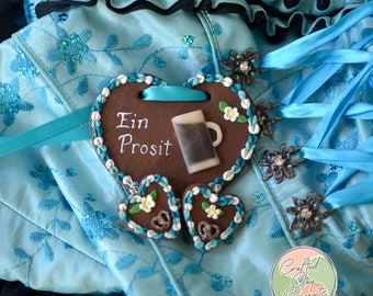 Auf Bestellung! Passend zu Ihrem Dirndl, Lebkuchenherz Set, Ohrhängern und Ketten Set. Oktoberfest Herz, Lebkuchenherz