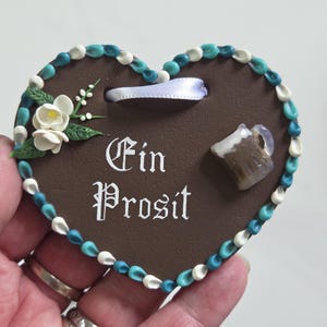 Auf Bestellung gefertigt LebkuchenHerz, Lebkuchenherzen, Lebkuchenherz, Oktoberfest Herz Halskette aus Polymer Clay