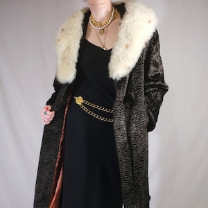 Vintage 60s Brown Faux Fur Coat by Grevelour. 70s 80s Women&#39;s Stylish Oversized Overcoat. Retro 1960 like Penny Lane Classic Glamor Evening