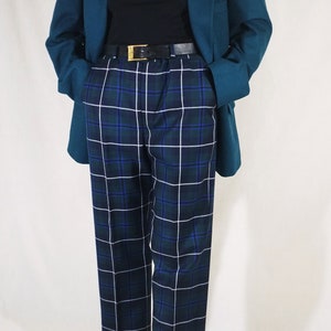 Blue checkered pants men cheap