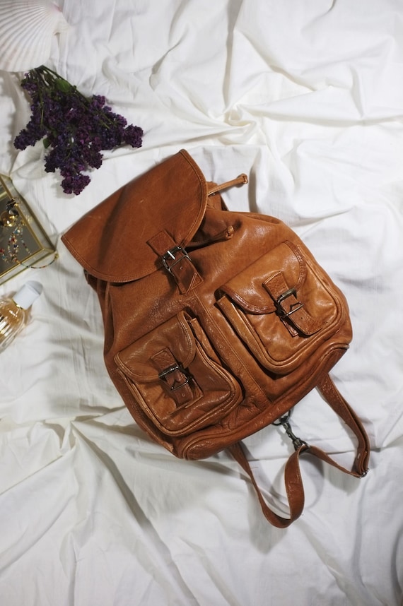 バッグ y2k faded leather shoulder bag backpack Vintage Y2k Convertible Leather Backpack Purse by Arrogance