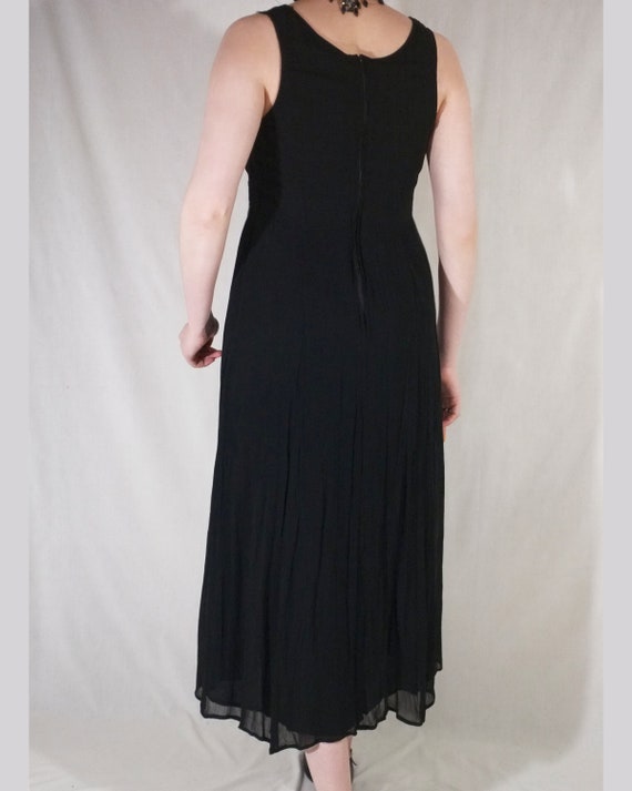 Vintage Black Women Maxi Dress by Dorothy Perkins. Evening Romantic Dress Decorated With Embroidery and Beads. Boho Gothic Style. Size S M