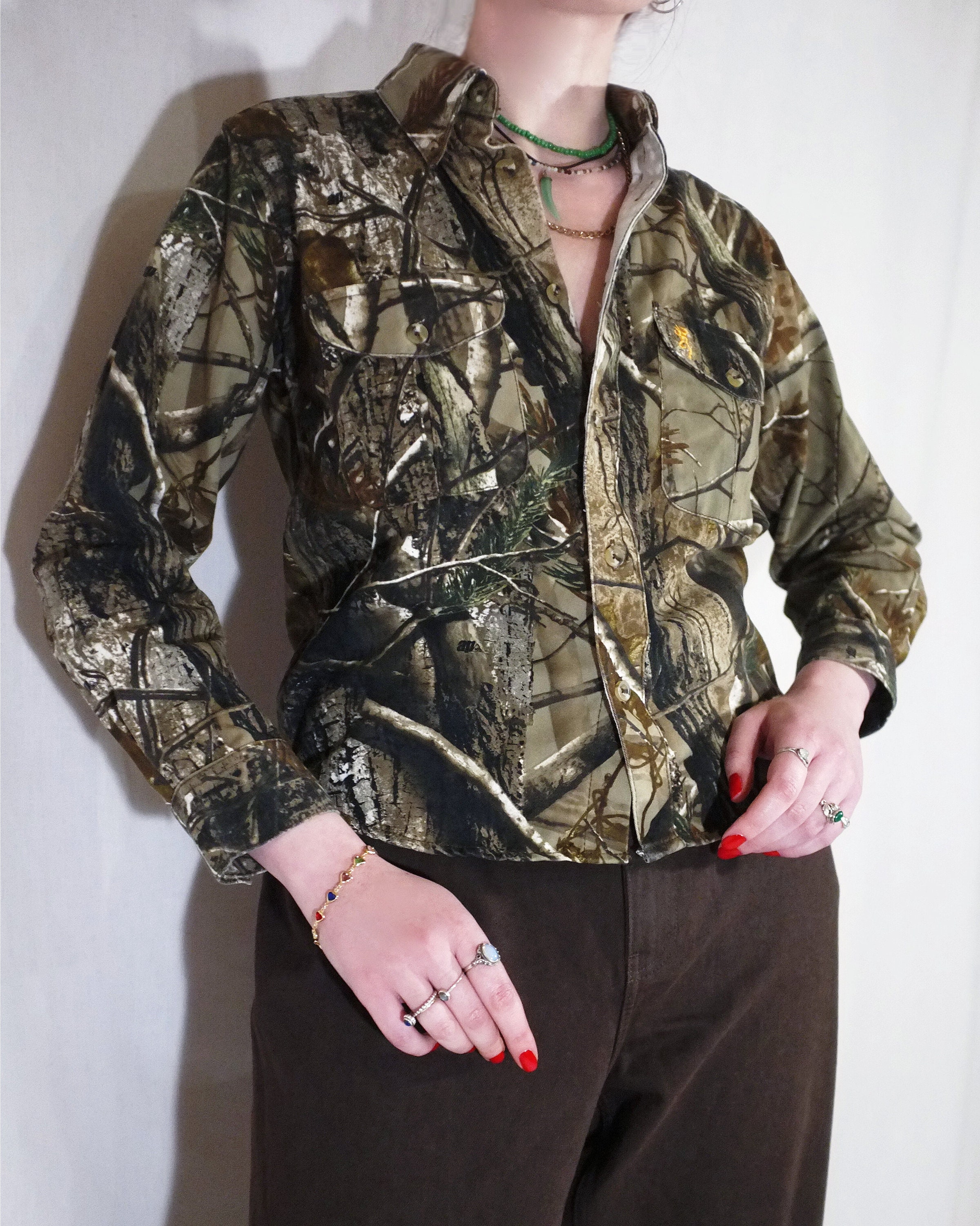 Chemise De Chasse Warrior Homme – Manches Courtes, Camouflage Marron, Taille M