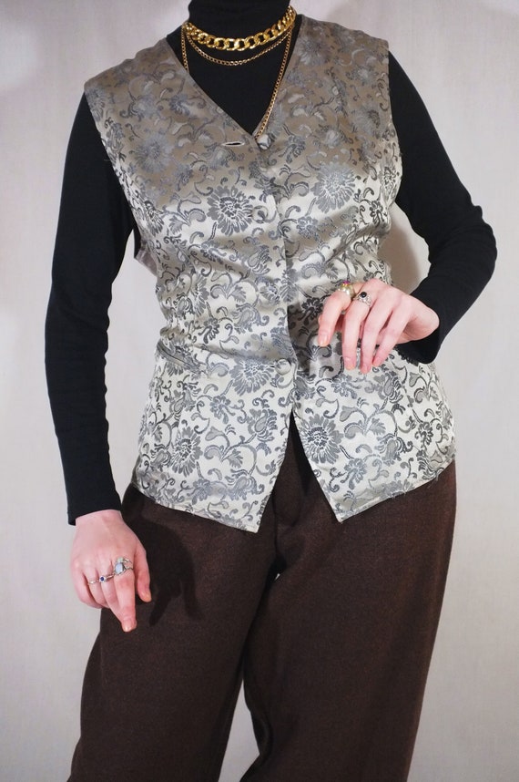 Corset vintage floral sans manches C&A Gilet victorien avec