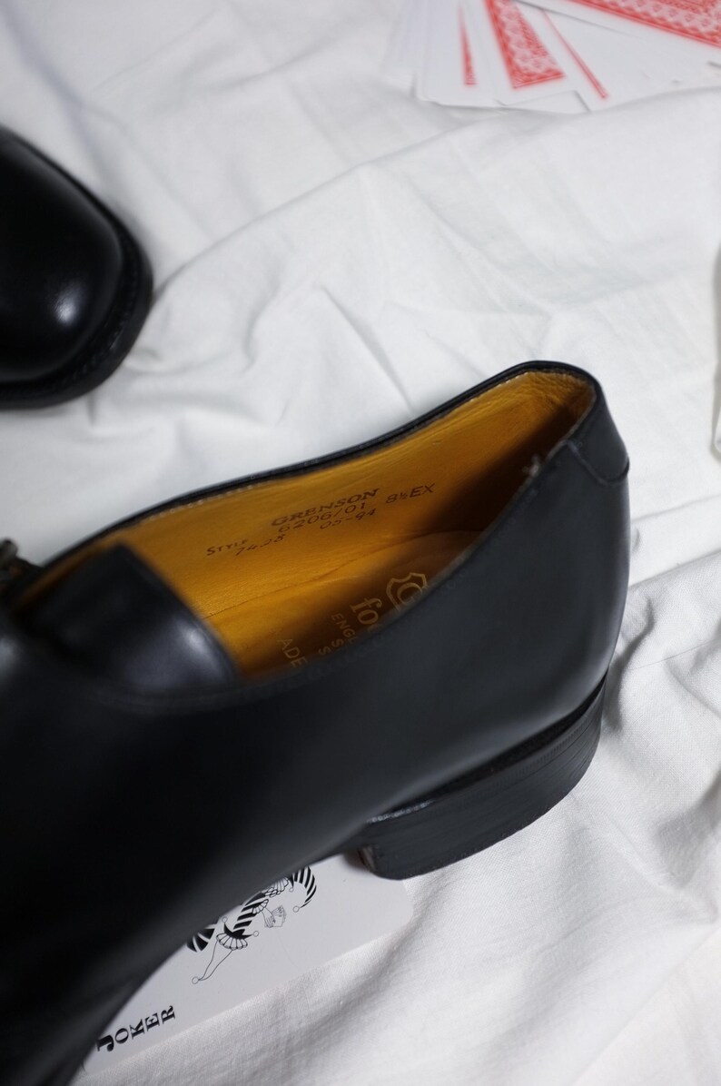 Vintage Leather Monk Strap Shoes Grenson Fashion Luxury Men High Quality Buckle Monkstrap 80s Classic Elegant Black Loafer Mens Size 8 1/2 image 6