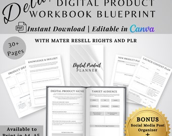 BluePrint da apostila de produto digital Deluxe com direitos de revenda mestre, PLR, feito para você, editar no Canva, vender como seu, marketing digital