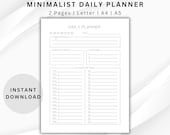 Daily Planner Printable, Minimalist Planner, Personal Planner, 20 Minute Schedule, Time Blocking PDF, Day Schedule Template, Daily Overview.