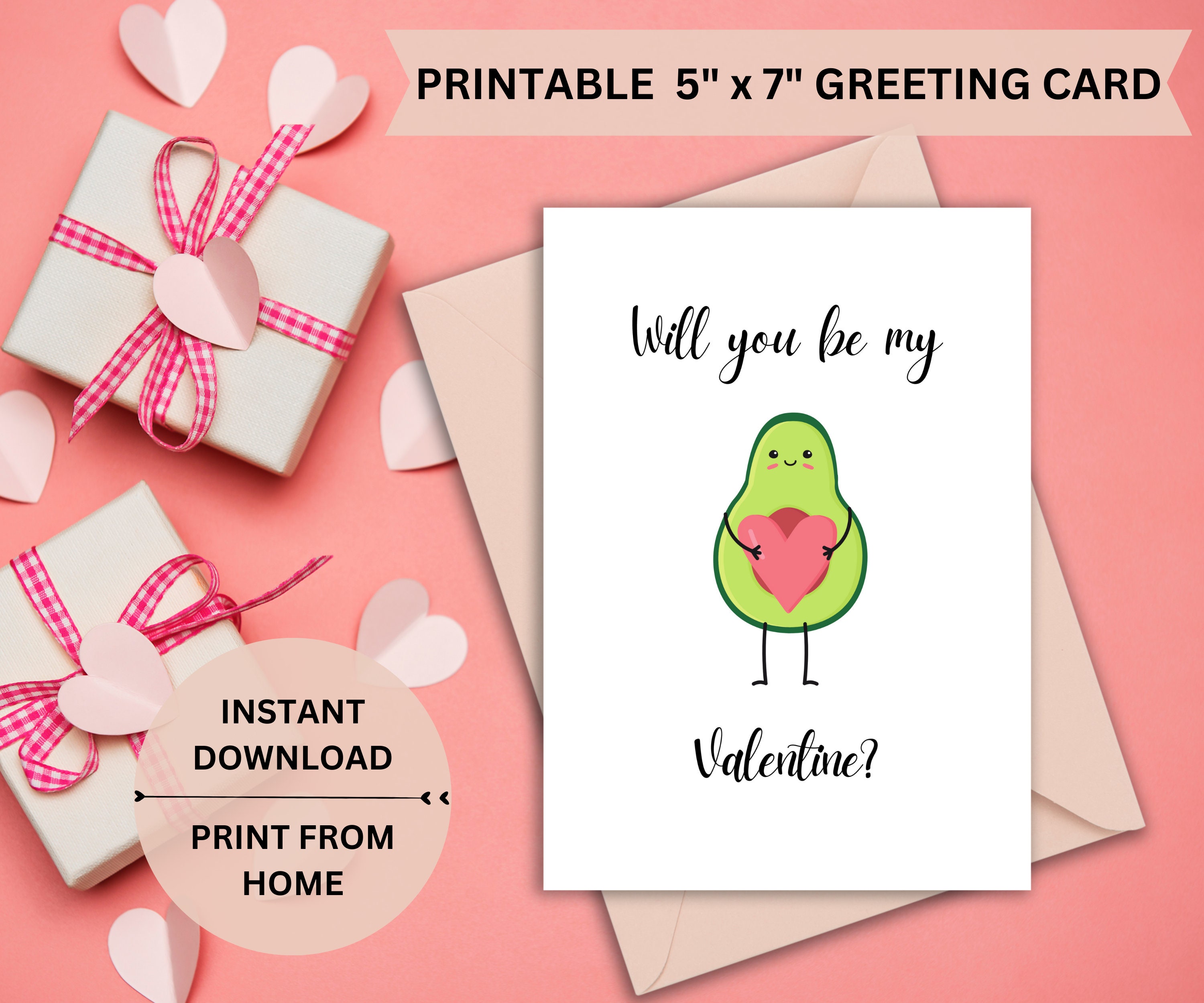 Will You Be My Valentine? Printable Card, Valentines Day Printable Card