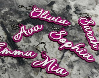 Custom Name Keychain, Personalized Backpack Tag, Durable PLA Plastic
