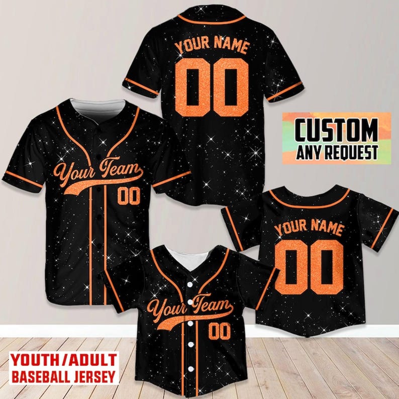 Personalized Team Name Number Baseball Jersey, Custom Baseball Jersey
