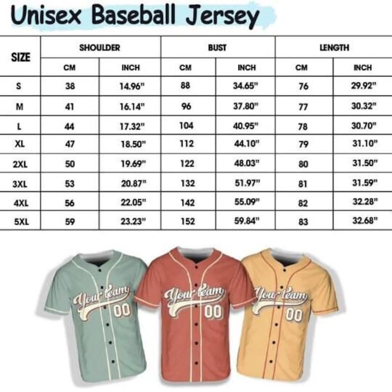 Personalized Team Name Number Baseball Jersey, Custom Baseball Jersey