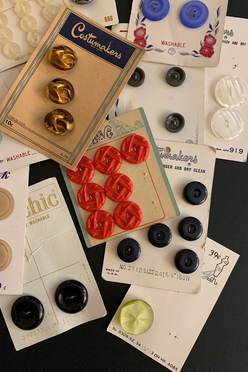 Vintage Button Cards Set of 20 Etsy