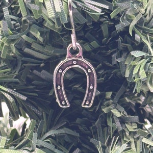 Silver Horseshoe Dollhouse Christmas Tree Ornament
