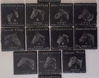Triple Crown Winners 13 pc slate coaster set
