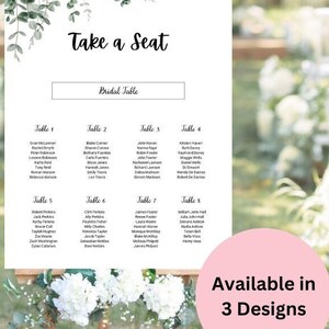 Hochzeitsschild Sitzplan für rustikale Hochzeit Beschilderung und Dekor Greenery Thema Hochzeitsschild