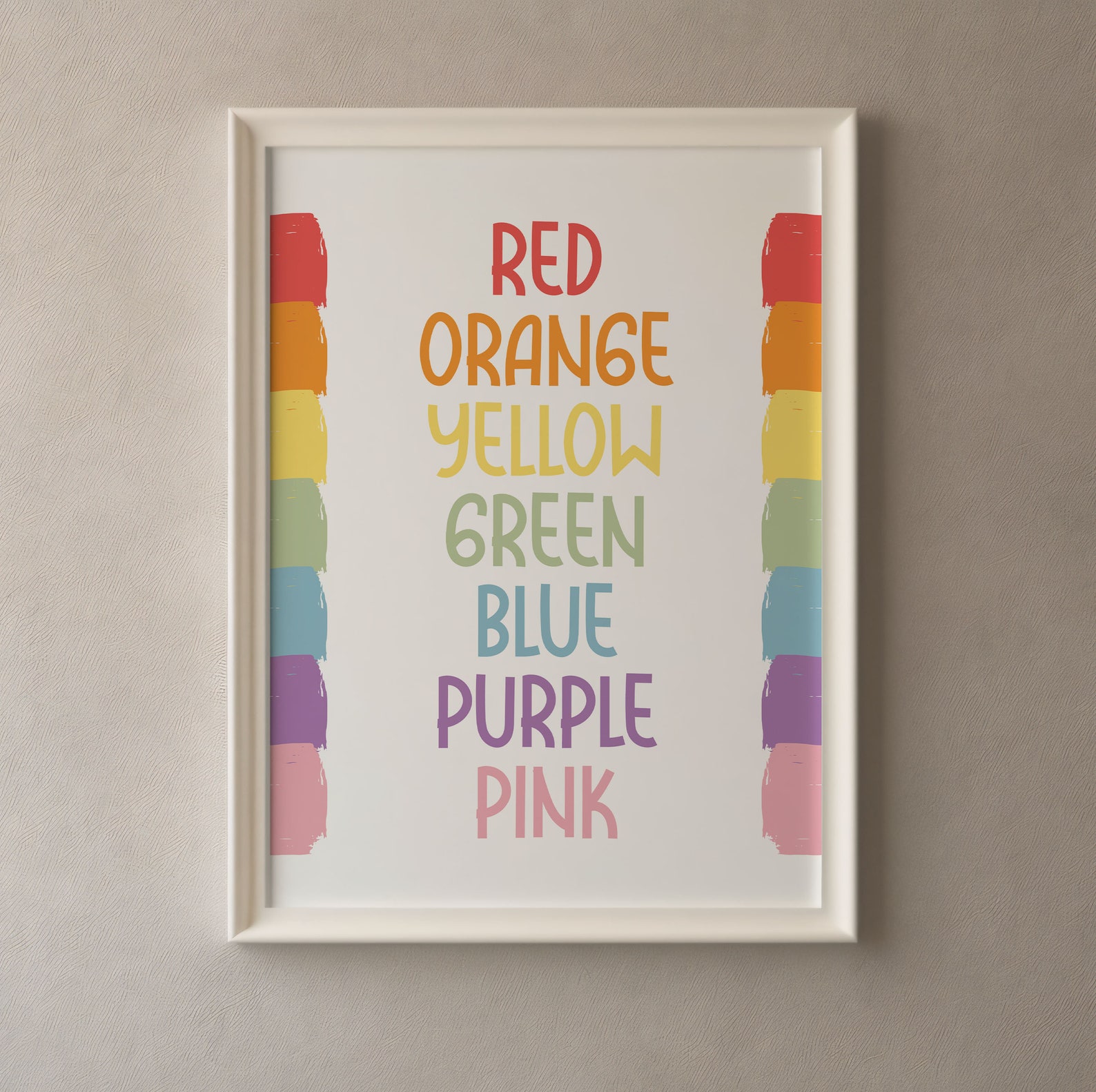 Educational Colours Poster, Printable Colours Wall Art, Brush Colors ...